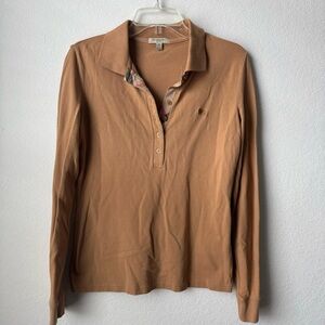 Women’s Burberry Long Sleeve Half Button Up Polo